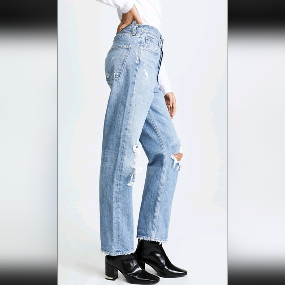 Agolde 90's jeans women size 25 baggy straight buttonfly distressed High rise - Picture 14 of 16